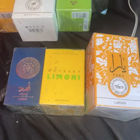 Lote de 5 Perfumes Variados (Yara, Odyssey Limoni, Dubai Chocolat)